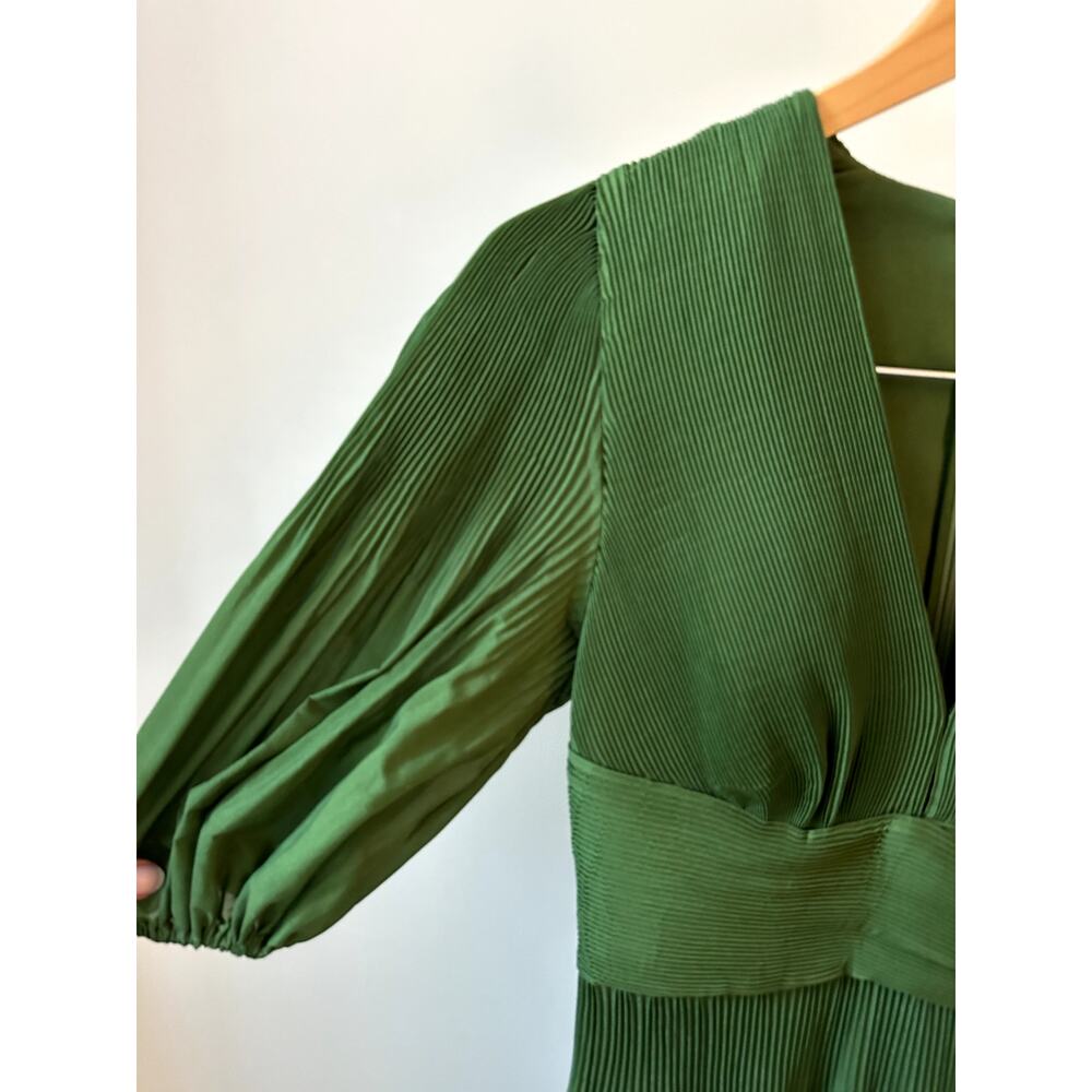 Zimmermann Green Pleated Midi Dress, Size 0 - Picture 3 of 5